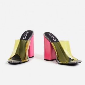 EGO Official Perspex Mules, Multicolor-Snake Print